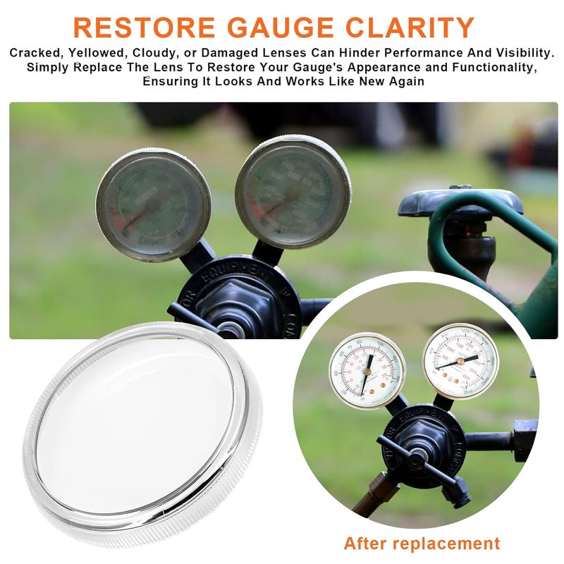 Antrys 2" Clear Replacement Regulator Gauge Lens/Cover – Durable 1/4 Turn Twist Lock Design, Pressure Gauge Protective Cover for Easy-to-Read Measurements, Restores Gauge Appearance & Functionality - 2 Pack - Image 3